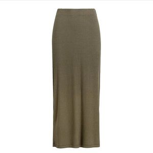 LESET Ali Ribbed Midi Skirt in Sage